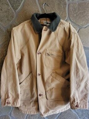 Vintage LL Bean Men's Tan Canvas Barn Coat Field Jacket Large